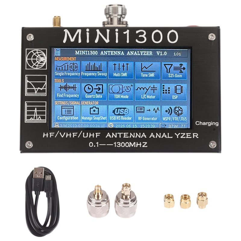 Signal Generator Spectrum Analyzer - ABUI-Mini1300 4.3インチ ベクトルネットワークアナライザ 0.1-1300Mhz /VHF/UHF アンテナアナライザ
