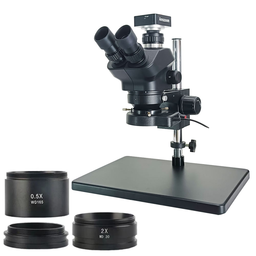 Stereo Trinocular Microscope Pcb - 3.5X-100X サイマル焦点三眼実体顕微鏡 4K 60MP デジタルカメラはんだ付け工業用 PCB