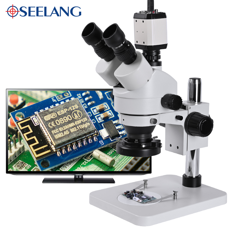 Stereo Trinocular Microscope Pcb - 携帯電話、時計、精密はんだ付け、PCB メンテナンス用のカメラ付き工業用グレード 3.5-90X 実体顕微鏡
