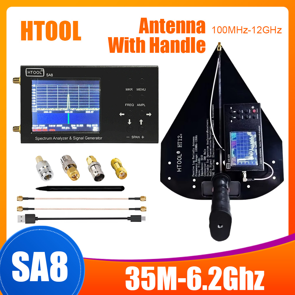 Signal Generator Spectrum Analyzer - HTOOL SA8 スペクトラムアナライザ 35M-6.2Ghz 信号発生器 100MHz-12GHz