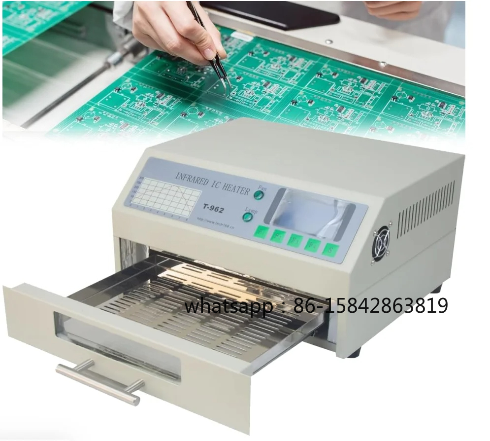 Reflow Oven Pcb T962 - T962 リフローオーブン、110v/220v 800w リフローはんだ付けステーション、インテリジェント赤外線 IC ヒーター、PCB