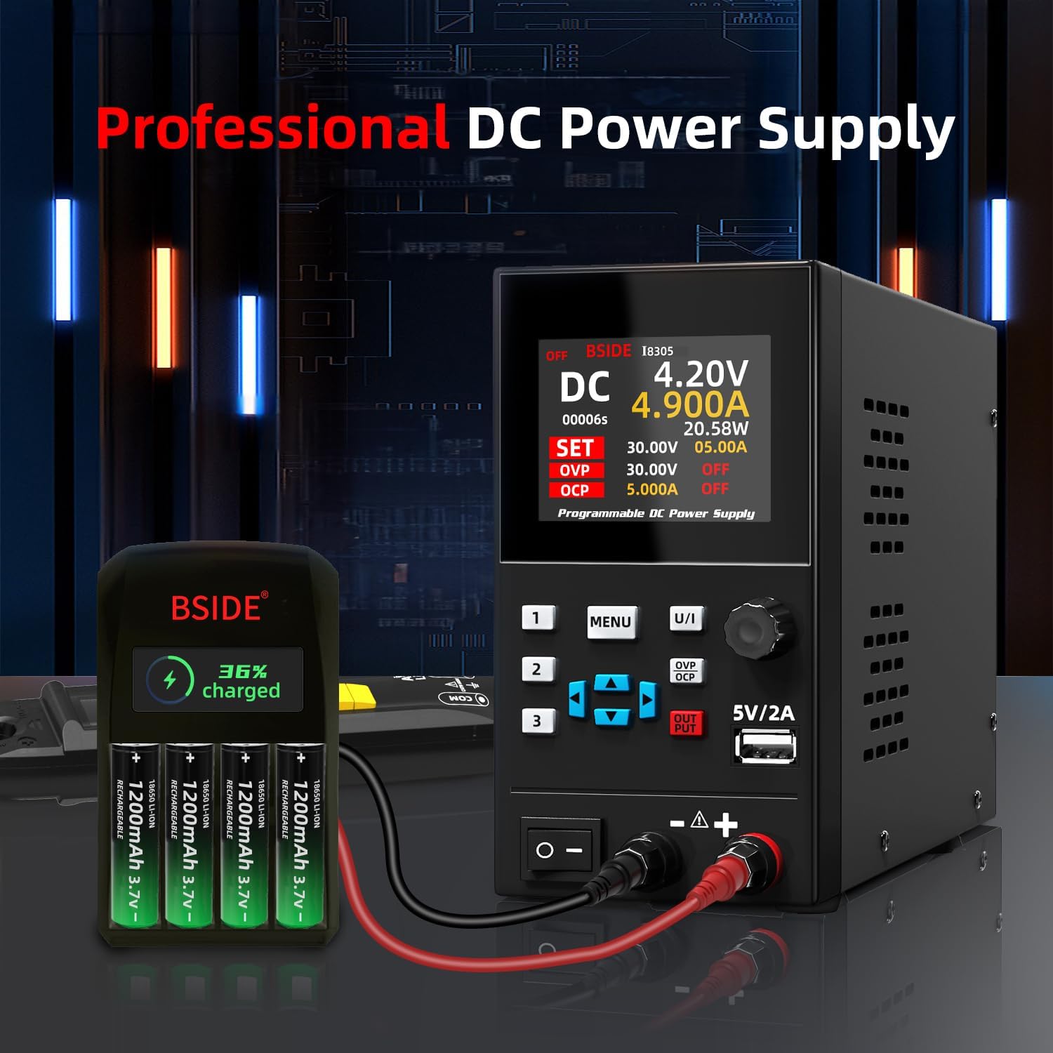 Bside DC実験室安定化電源、プログラム可能、調整可能な - Programmable Dc Power Supply 30V 10A のレビューと価格