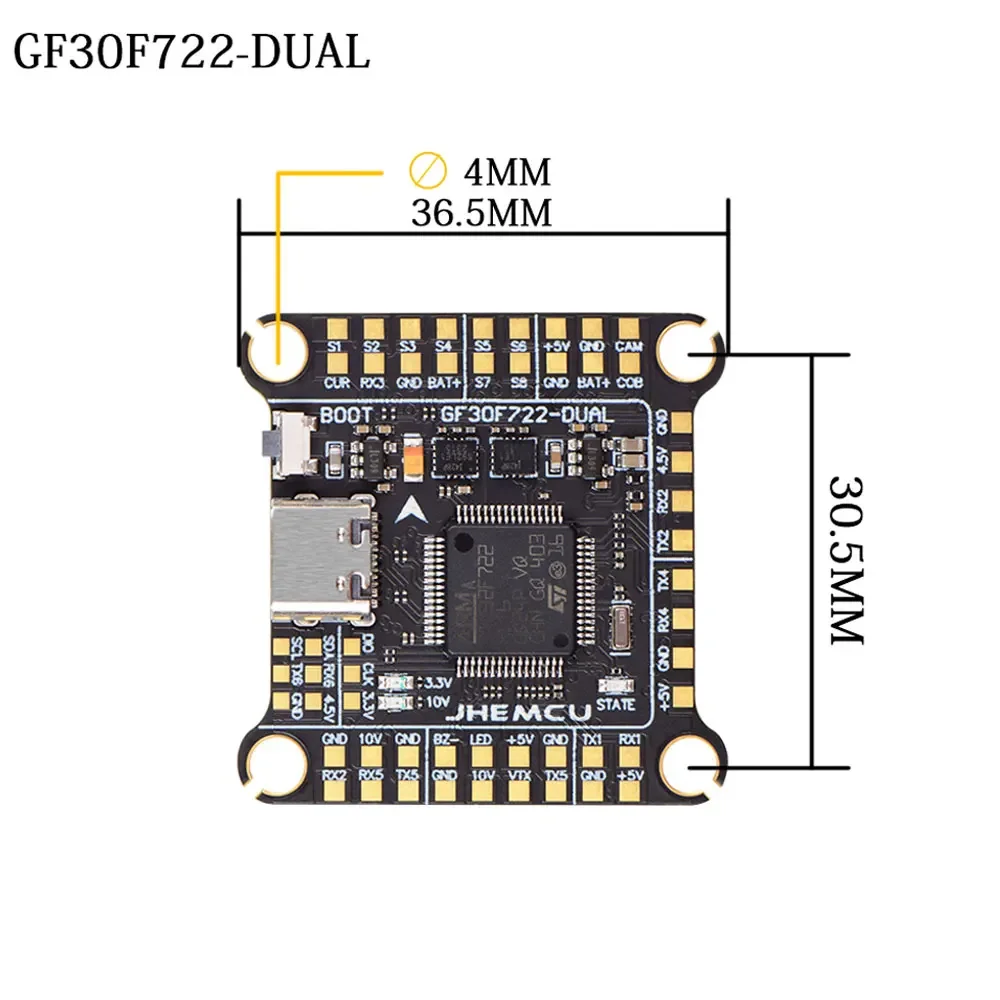 JHEMCU F7 F722 フライトコントローラー 60A - Fpv Flight Controller F7 Stack 60A のレビューと価格