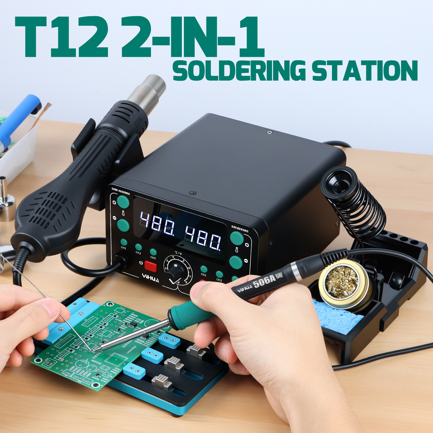 902D-IV 775W T12 はんだ付けステーション 熱 - Hot Air Rework Station T12 のレビューと価格