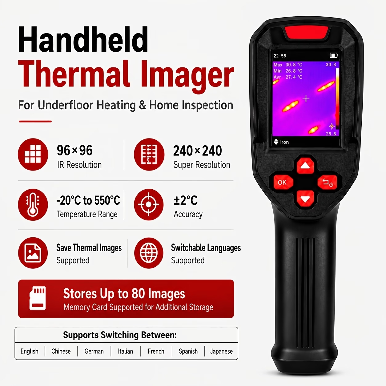 USB充電式サーマルイメージングカメラ HD IR 240× - Thermal Imaging Camera Pcb Repair のレビューと価格