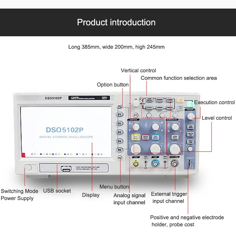 送料無料 Hantek DSO5102P デジタルストレージ - Digital Storage Oscilloscope 100Mhz のレビューと価格