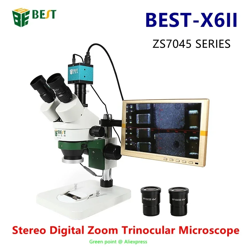 ZS7045 シリーズステレオデジタルズーム三眼顕微鏡 BE - Stereo Trinocular Microscope Pcb のレビューと価格